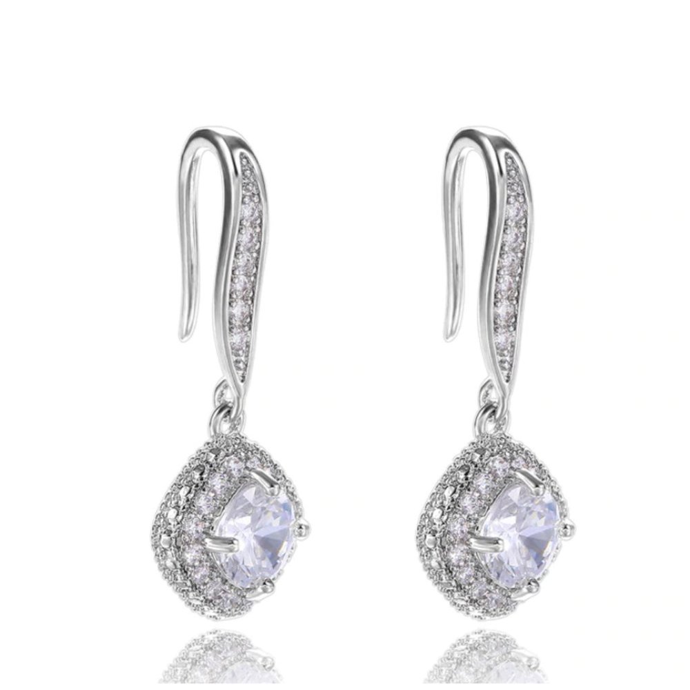 Simulated Diamond Drop Earrings - Picture 8 of 13